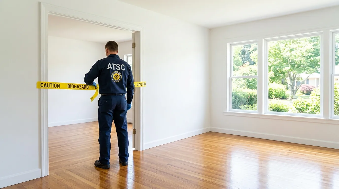 Certified biohazard cleanup crew performing Crime Scene Cleanup in Elyria